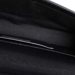 Pre Owned Saint Laurent Black Grained Leather Kate Monogram Clutch