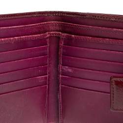 Pre Owned محفظة فرنش إيف سان لوران بيل دو جور جلد لامع عنابي 