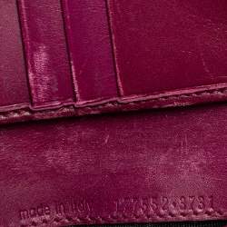 Pre Owned محفظة فرنش إيف سان لوران بيل دو جور جلد لامع عنابي 