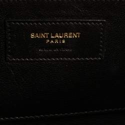 Pre Owned Saint Laurent Pink Pebbled Leather Cassandre Clutch