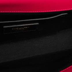 Pre Owned Saint Laurent Pink Pebbled Leather Cassandre Clutch