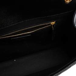 Pre Owned حقيبة كتف سان لوران إنفيلوب جلد شيفرون مبطن مونوغرامي أسود 