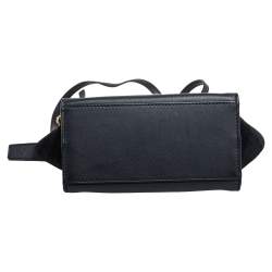 Pre Owned Saint Laurent Black Leather and Suede Monogram Toy Cabas Crossbody Bag