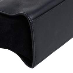 Pre Owned Saint Laurent Black Leather and Suede Monogram Toy Cabas Crossbody Bag