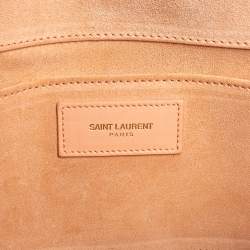 Saint Laurent Peach Leather Y-Ligne Clutch