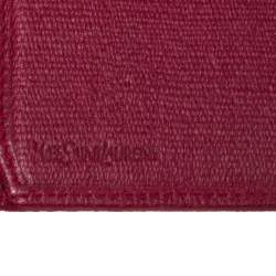 Pre Owned Yves Saint Laurent Magenta Leather Y Ligne Flap Continental Wallet