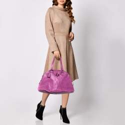 Pre Owned Saint Laurent Purple Leather Medium Muse Satchel