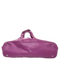 Pre Owned Saint Laurent Purple Leather Medium Muse Satchel