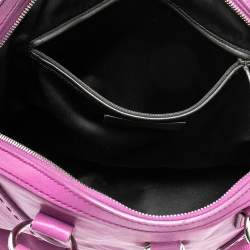 Pre Owned Saint Laurent Purple Leather Medium Muse Satchel