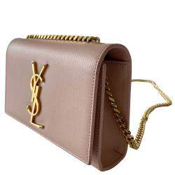 Saint Laurent Paris Beige Leather Kate Chain Bag