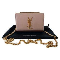 Saint Laurent Paris Beige Leather Kate Chain Bag