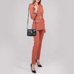 Pre Owned Saint Laurent Black Quilted Leather Toy Loulou Crossbody Bag