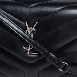 Pre Owned Saint Laurent Black Quilted Leather Toy Loulou Crossbody Bag