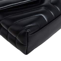 Pre Owned Saint Laurent Black Quilted Leather Toy Loulou Crossbody Bag