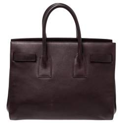 Pre Owned Saint Laurent Burgundy Leather Small Classic Sac De Jour Tote