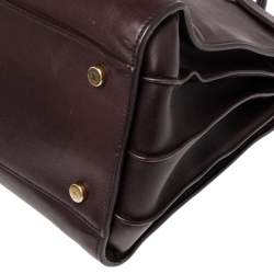 Pre Owned Saint Laurent Burgundy Leather Small Classic Sac De Jour Tote