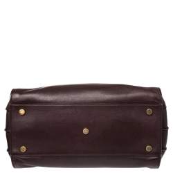 Pre Owned Saint Laurent Burgundy Leather Small Classic Sac De Jour Tote