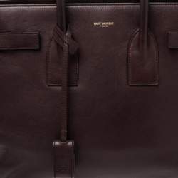 Pre Owned Saint Laurent Burgundy Leather Small Classic Sac De Jour Tote