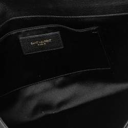 Pre Owned Saint Laurent Black Textured Leather Y-Ligne Clutch