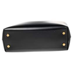 Pre Owned Saint Laurent Black Glazed Leather Large Shopper Tote