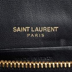 مملوكة مسبقًا Saint Laurent Black Quilted Leather Vicky Wallet On Chain