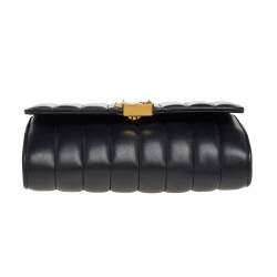 مملوكة مسبقًا Saint Laurent Black Quilted Leather Vicky Wallet On Chain