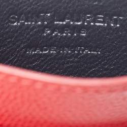 Pre Owned Saint Laurent Red Leather Card Holder