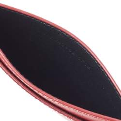 Pre Owned Saint Laurent Red Leather Card Holder
