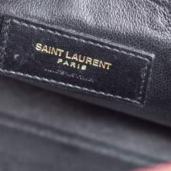 Pre Owned Saint Laurent Dark Red Snakeskin and Leather Baby Classic Sac De Jour Tote