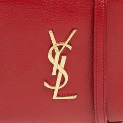 مملوكة مسبقًا Saint Laurent Red Leather Camera De Poudre Crossbody Bag
