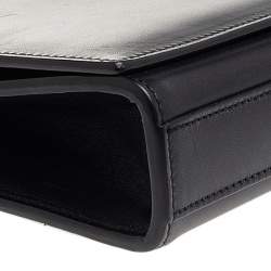 Pre Owned Saint Laurent Black Grained Leather Kate Monogram Clutch