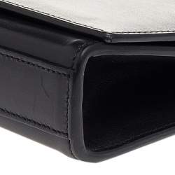 Pre Owned Saint Laurent Black Grained Leather Kate Monogram Clutch