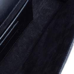 Pre Owned Saint Laurent Black Grained Leather Kate Monogram Clutch