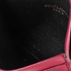 Saint Laurent Fuchsia Leather Card Holder