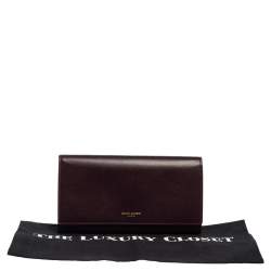 مملوكة مسبقًا Saint Laurent Maroon Leather Continental Flap Wallet