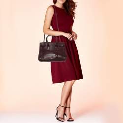 Pre Owned Saint Laurent Maroon Leather Small Classic Sac De Jour Tote