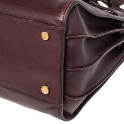Pre Owned Saint Laurent Maroon Leather Small Classic Sac De Jour Tote