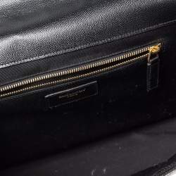 Pre Owned حقيبة كتف سان لوران جلد ماتيلاس أسود مونوغرامي طراز مظروف 