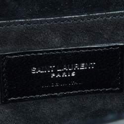 مملوكة مسبقًا Saint Laurent Black Leather Medium Fringe Envelope Shoulder Bag