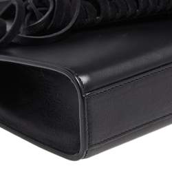 مملوكة مسبقًا Saint Laurent Black Leather Medium Fringe Envelope Shoulder Bag