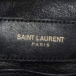 Saint Laurent Black Leather Medium Cabas Chyc Satchel