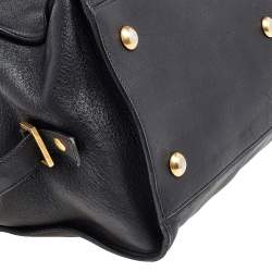 Saint Laurent Black Leather Medium Cabas Chyc Satchel