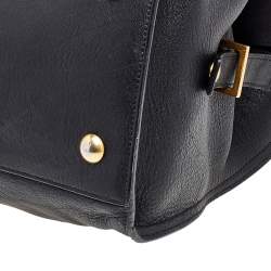 Saint Laurent Black Leather Medium Cabas Chyc Satchel