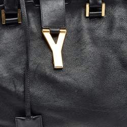 Saint Laurent Black Leather Medium Cabas Chyc Satchel