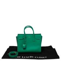 Pre Owned Saint Laurent Green Leather Baby Classic Sac De Jour Tote