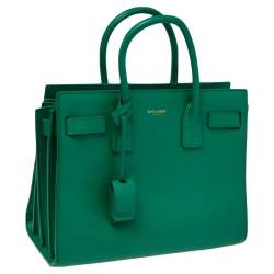 Pre Owned Saint Laurent Green Leather Baby Classic Sac De Jour Tote