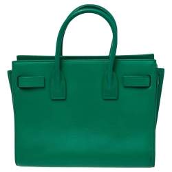 Pre Owned Saint Laurent Green Leather Baby Classic Sac De Jour Tote