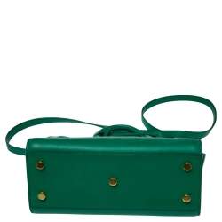 Pre Owned Saint Laurent Green Leather Baby Classic Sac De Jour Tote