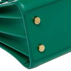 Pre Owned Saint Laurent Green Leather Baby Classic Sac De Jour Tote