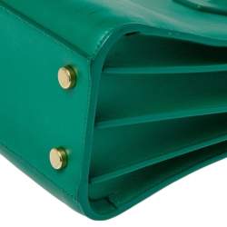 Pre Owned Saint Laurent Green Leather Baby Classic Sac De Jour Tote